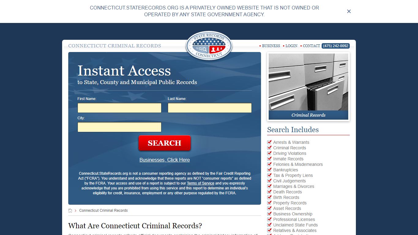 Connecticut Criminal Records | StateRecords.org